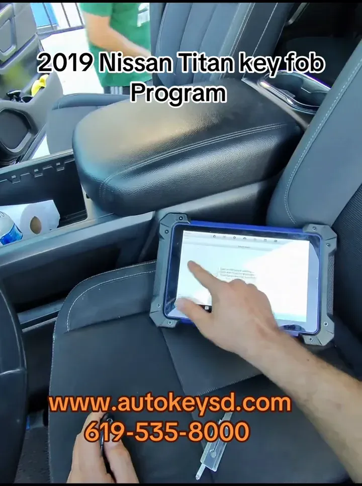 Programming tablet inside a 2019 Nissan Titan