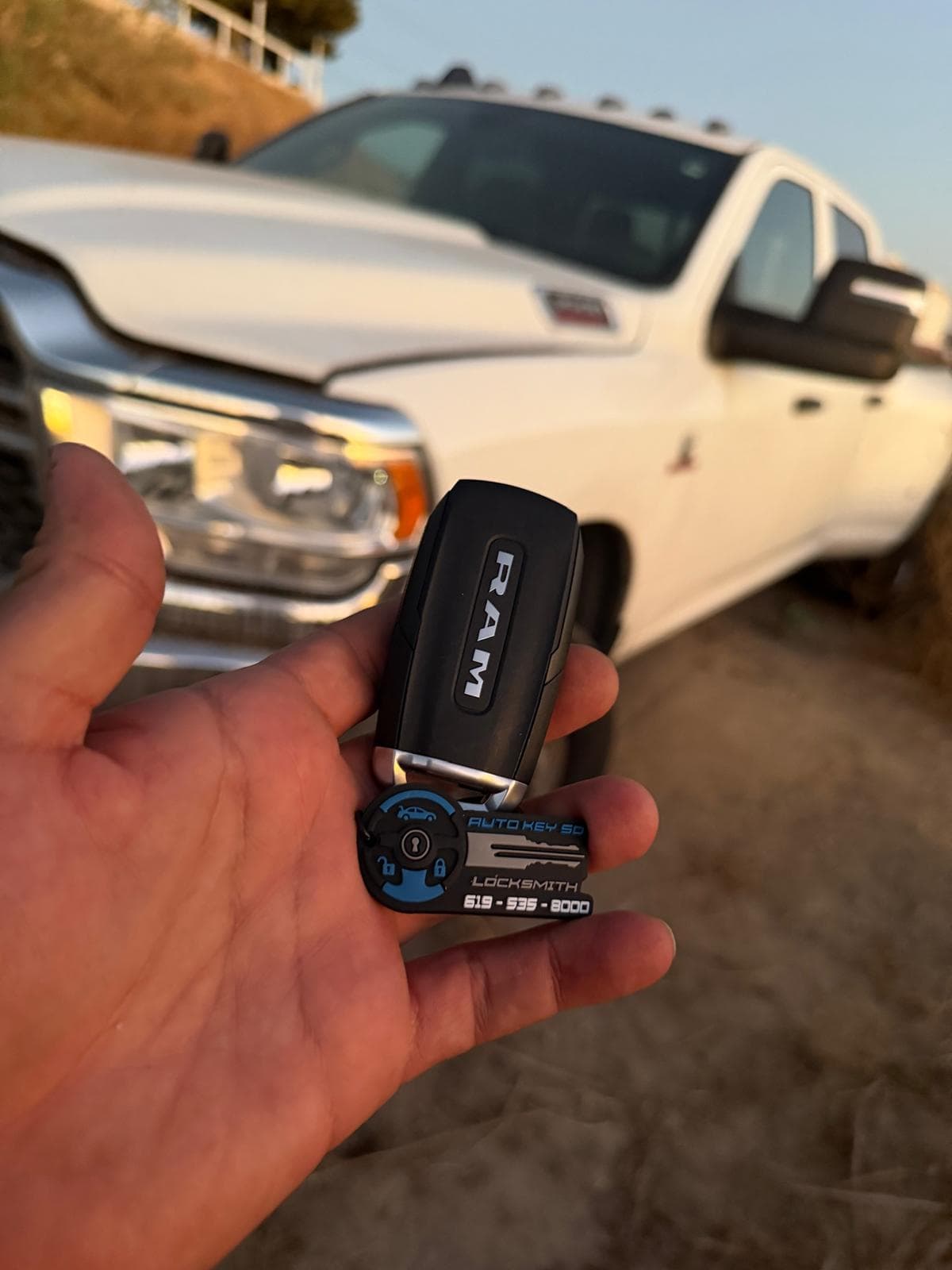 One replacement fob for a 2023 Ram 3500 all-keys-lost job in Spring Valley